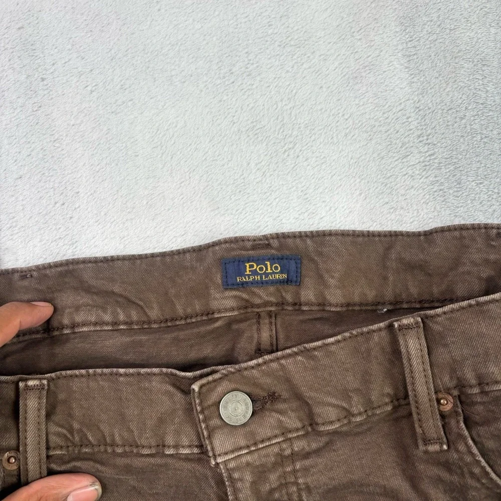 Polo Ralph Lauren Varick Slim Straight Brown Denim Jeans Men's Waist 40